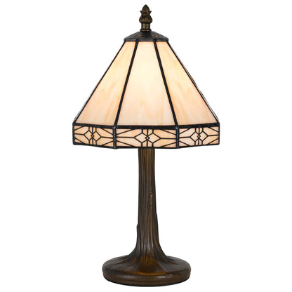 CAL Lighting 40W Tiffany Accent Lamp With Zinc Cast Base Antique Brass BO-2385AC