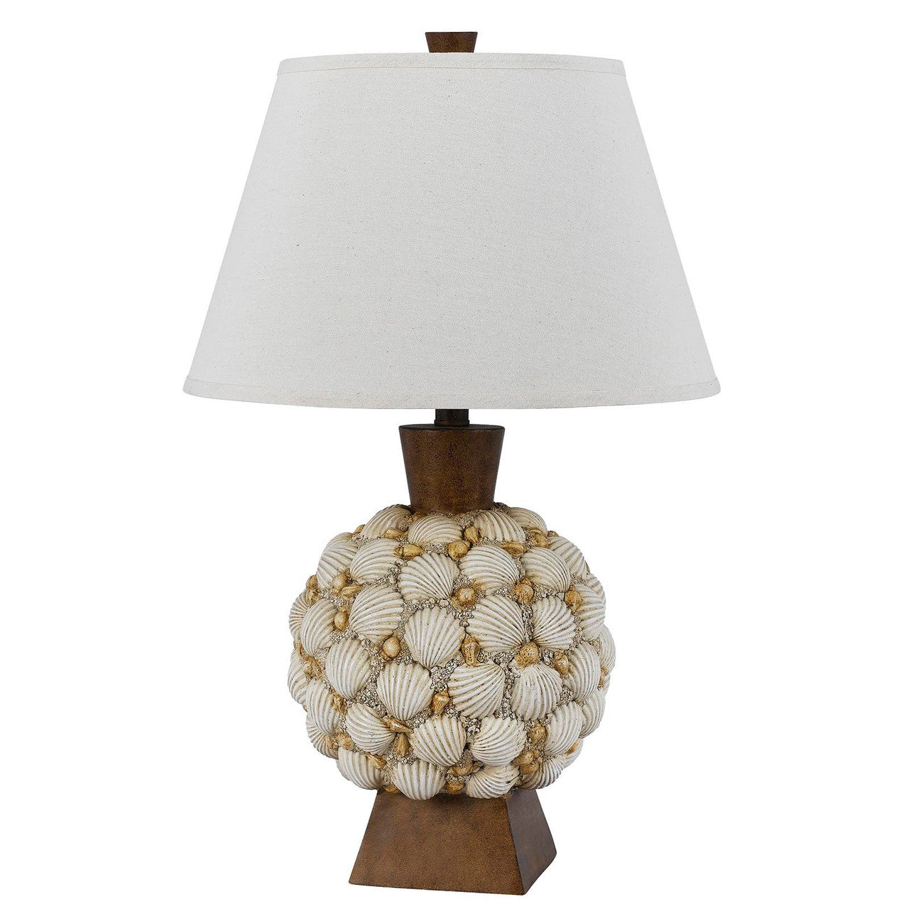 CAL Lighting 150W Seashell Resin Table Lamp Off White BO-2614TB