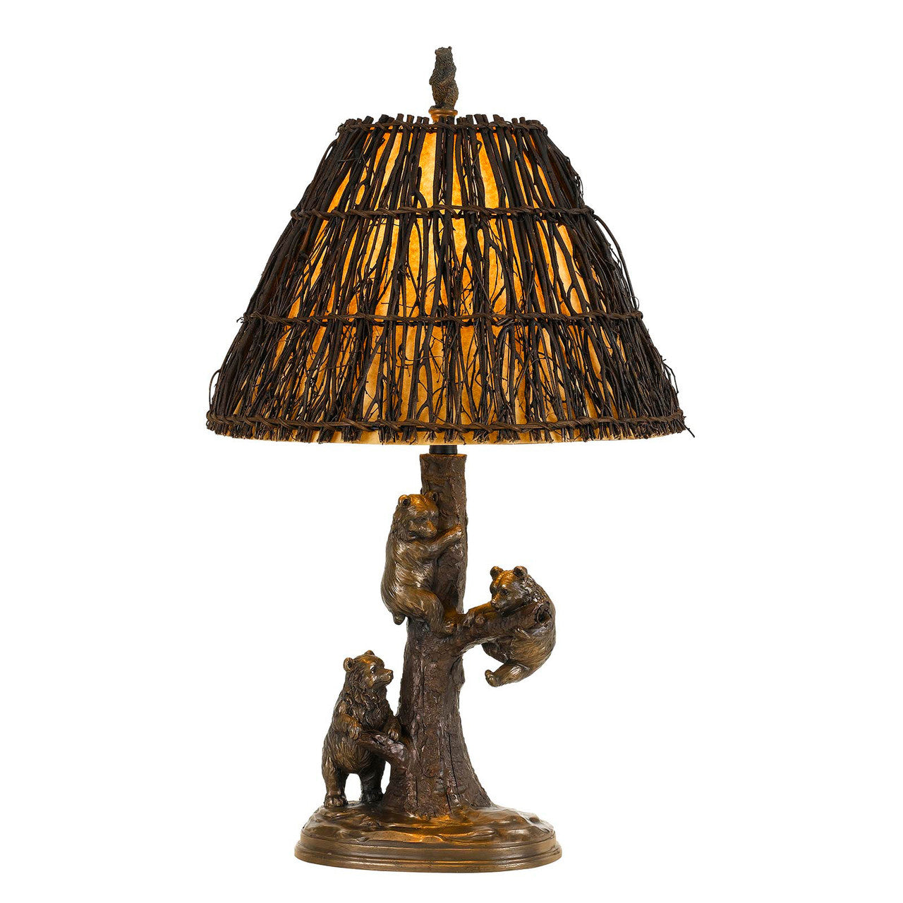 CAL Lighting 150W Bear Resin Table Lamp Cast Bronze BO-2663TB