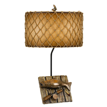 CAL Lighting 150W Fishing Resin Table Lamp Cast Bronze BO-2664TB