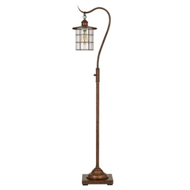 CAL Lighting Silverton Floor Lamp With Glass Shade (Edison Bulb Included) Rust BO-2668FL-RU