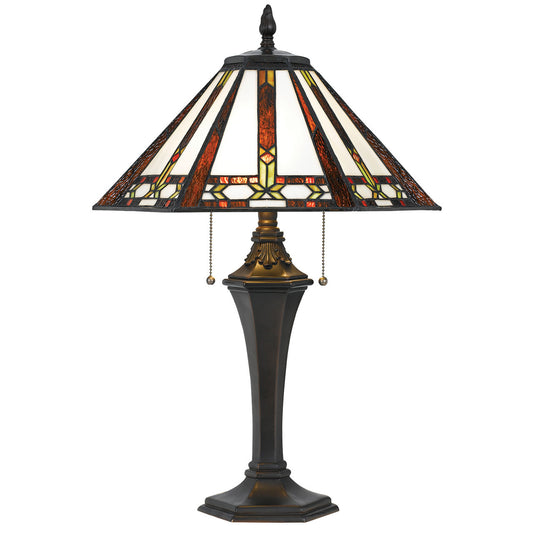 CAL Lighting 60W X 2 Tiffany Table Lamp Tiffany BO-2717TB