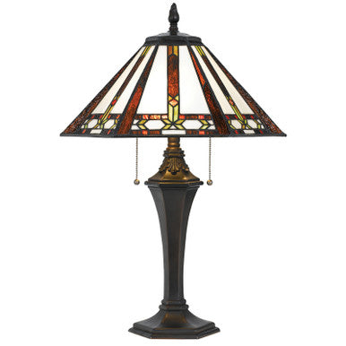 CAL Lighting 60W X 2 Tiffany Table Lamp Tiffany BO-2717TB