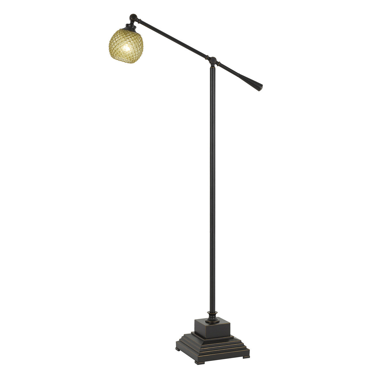 CAL Lighting 60W Brandon Metal Floor Lamp With Glass Shade Dark Bronze BO-2777FL