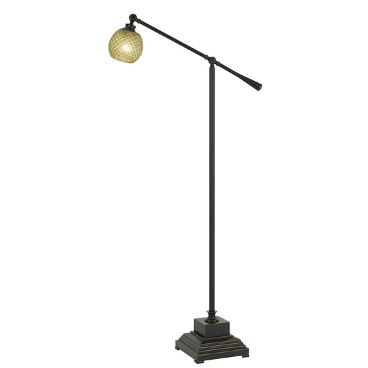 CAL Lighting 60W Brandon Metal Floor Lamp With Glass Shade Dark Bronze BO-2777FL