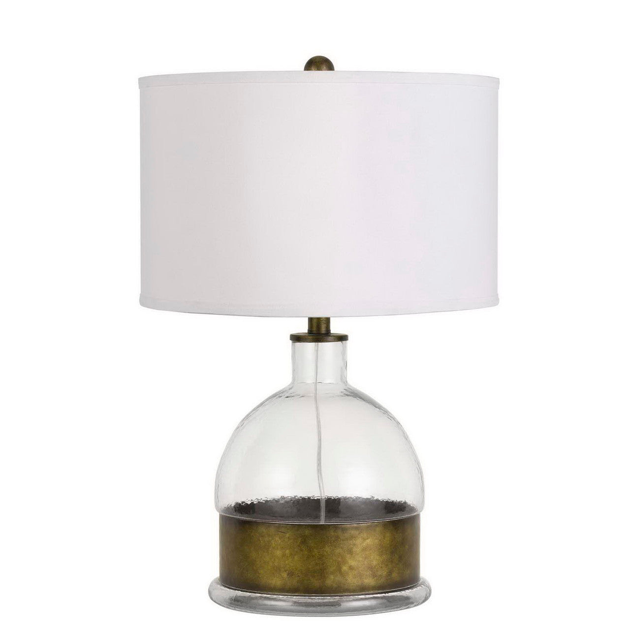 CAL Lighting 150W 3 Way Rapallo Glass/Metal Table Lamp Glass/Antiqued Brass BO-2809TB