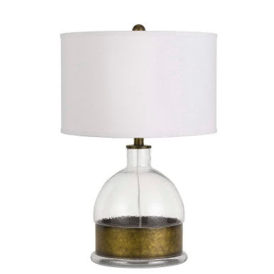 CAL Lighting 150W 3 Way Rapallo Glass/Metal Table Lamp Glass/Antiqued Brass BO-2809TB