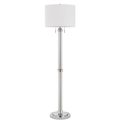 CAL Lighting 60W X 2 Montilla Metal/Acrylic Floor Lamp With Fabric Shade Chrome BO-2829FL