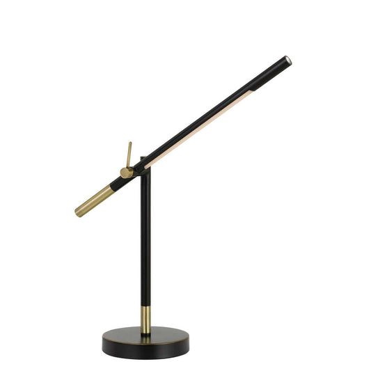 CAL Lighting Virton Metal LED 10W, 780 Lumen, 3K Adjustable Desk Lamp Black/Antique Brass BO-2843DK