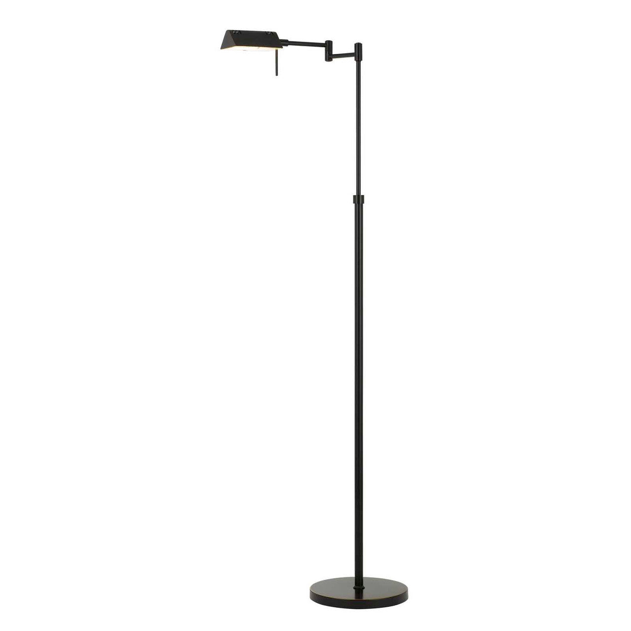 CAL Lighting Clemson Metal LED 10W, 780 Lumen, 3K Pharmacy Swing Arm Adjustable Floor Lamp With Dimmer Switch Dark Bronze BO-2844FL-1-DB