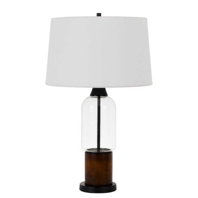 CAL Lighting Bron 150W 3 Way Pine Wood/Glass Table Lamp Wood BO-2862TB