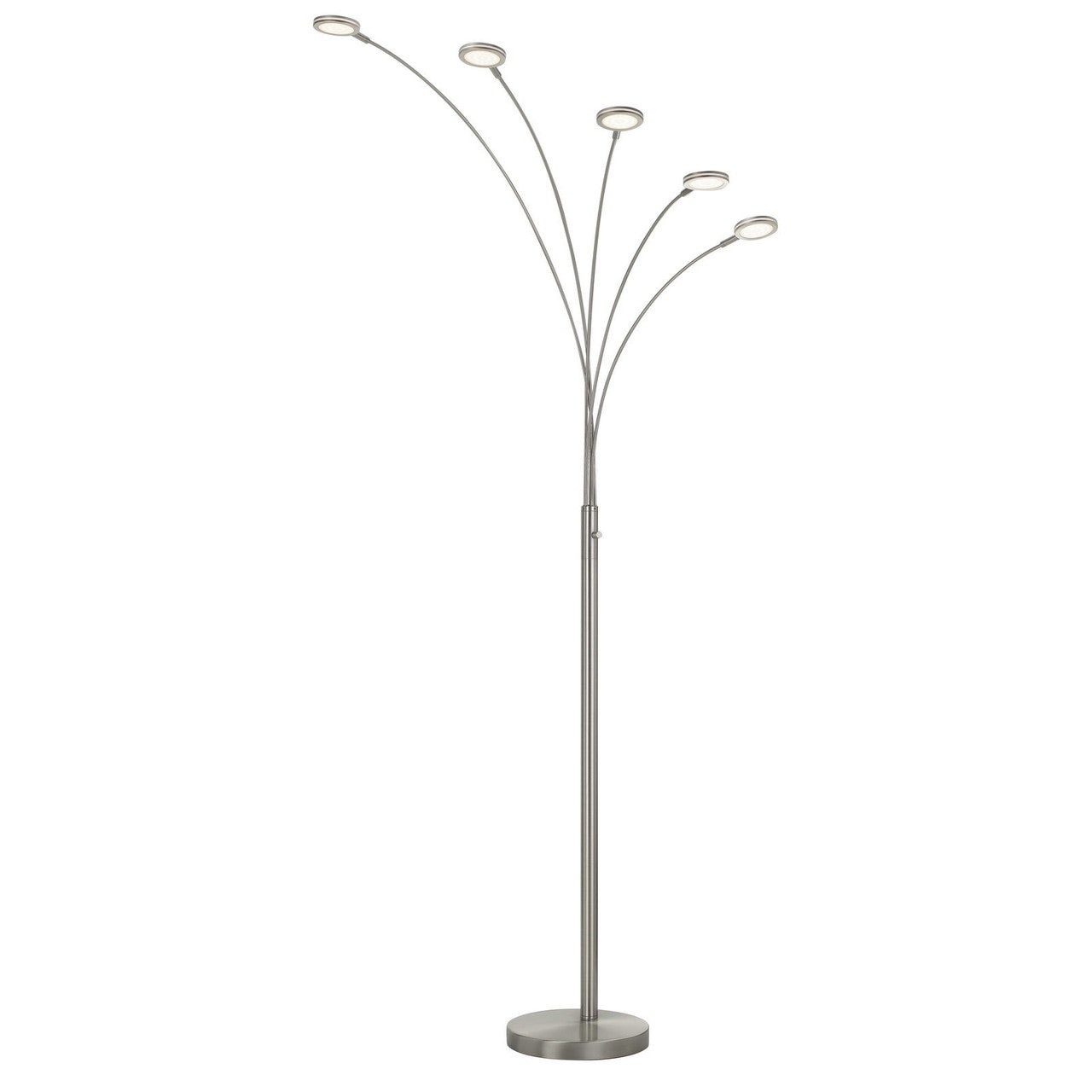 CAL Lighting Cremona integrated LED Metal Arc Floor Lamp Brushed Steel BO-2873FL-5L-BS