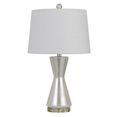 CAL Lighting Anzio Glass Table Lamp With Hardback Fabric Shade (Sold And Priced As Pairs) Pearl BO-2881TB-2