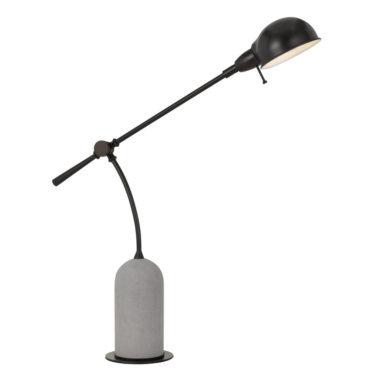 CAL Lighting Johnstone Metal Balanced Arm Desk Lamp With Cement Base Black/Cement BO-2890DK