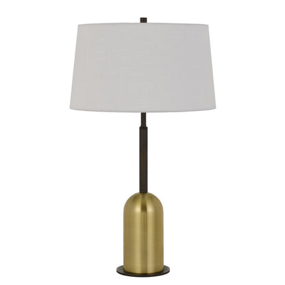 CAL Lighting Rimini Metal Desk Lamp With Linen Drum Shade Black/Antique Brass BO-2891TB