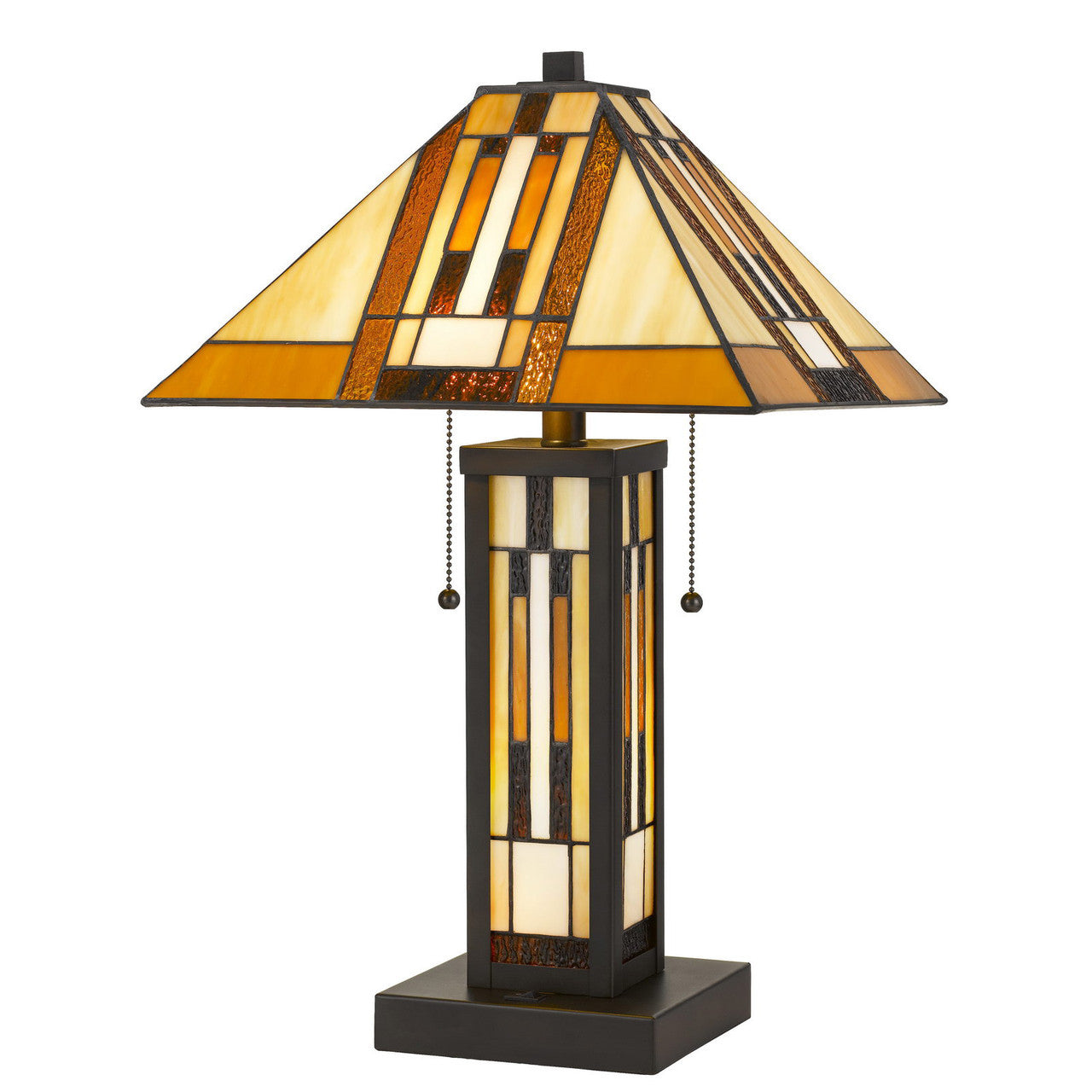 CAL Lighting Tiffany Table Lamp With 7W Night Light Dark Bronze BO-2902TB