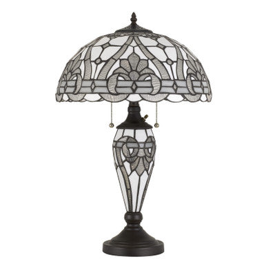 CAL Lighting 60W X 2 Tiffany Table Lamp With 7W Night Light  BO-2943TB