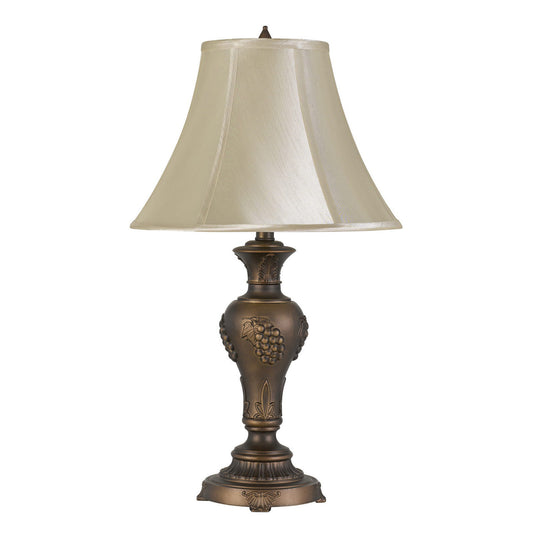 CAL Lighting 100W Cavan Aluminum Casted Table Lamp With Softback Faux Silk Shade  BO-2952TB