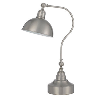 CAL Lighting Industrial adjustable metal downbridge desk lamp with half dome metal shade brushed Steel BO-3025DK-BS