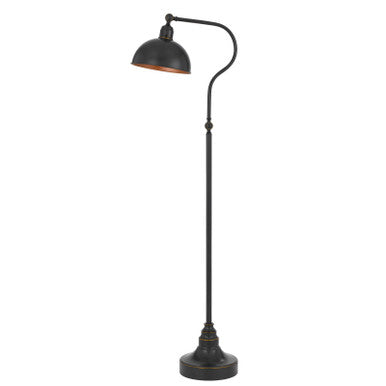 CAL Lighting Industrial adjustable metal downbridge floor lamp with half dome metal shade Dark Bronze BO-3025FL-DB