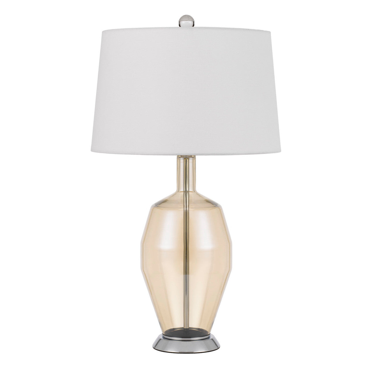 CAL Lighting Carpiano glass table lamp with hardback taper drum shade Smoked BO-3041TB