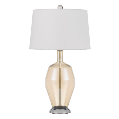 CAL Lighting Carpiano glass table lamp with hardback taper drum shade Smoked BO-3041TB