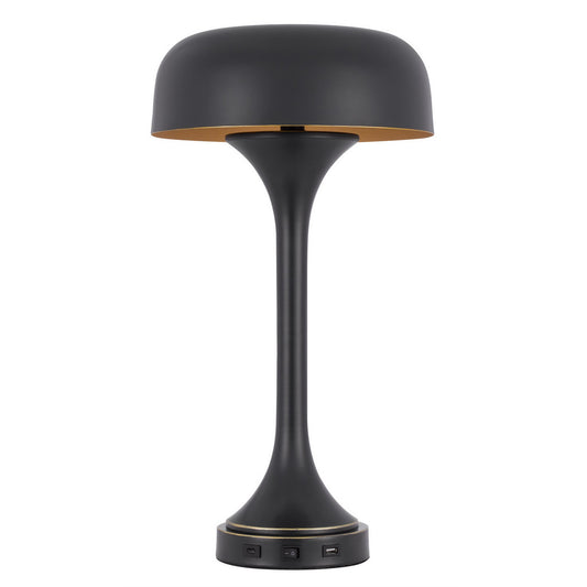 CAL Lighting 40W x 2 Mushroom cloud metal desk lamp with 1 USB and 1 TYPE C USB charging ports Dark Bronze BO-3053TB-DB