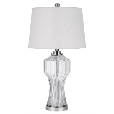 CAL Lighting 100W 3 Way Reston column glass table lamp Clear glass BO-3062TB