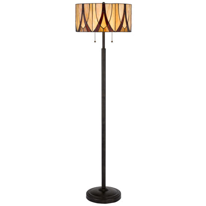 CAL Lighting 60W x 2 Tiffany floor lamp Antique Bronze BO-3075FL