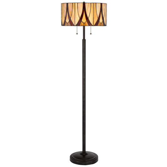 CAL Lighting 60W x 2 Tiffany floor lamp Antique Bronze BO-3075FL