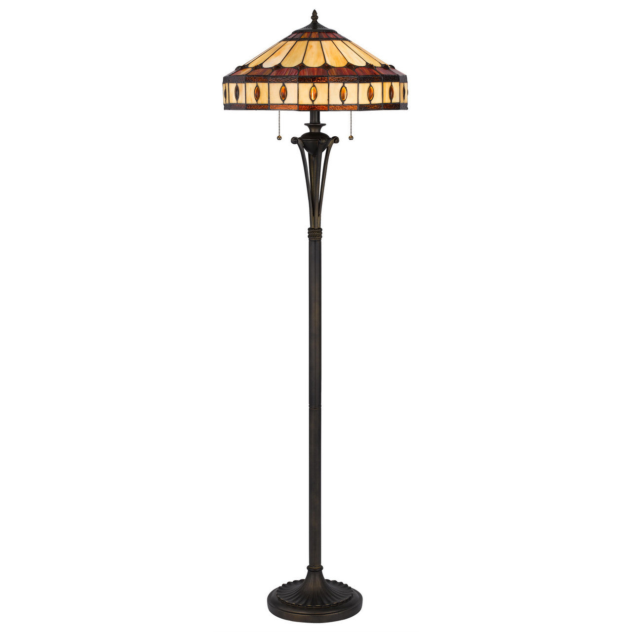 CAL Lighting 60W x 2 Tiffany floor lamp Antique Bronze BO-3077FL