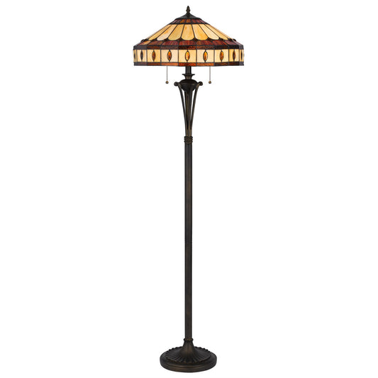 CAL Lighting 60W x 2 Tiffany floor lamp Antique Bronze BO-3077FL