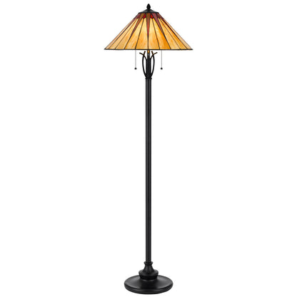 CAL Lighting 60W x 2 metal/resin Tiffany floor lamp with pull chain switches Dark Bronze BO-3105FL