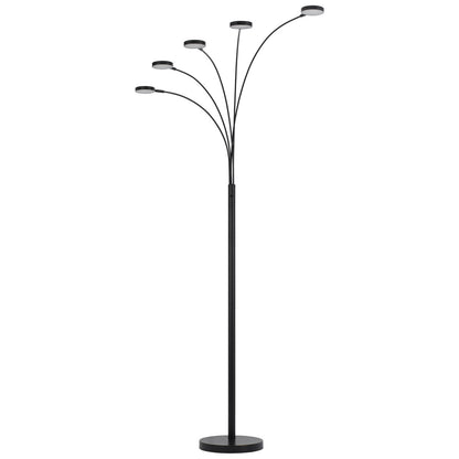 CAL Lighting Malibu Intergrated LED 8W x 5 metal arc floor lamp Dark Bronze BO-3121FL-5L-DB