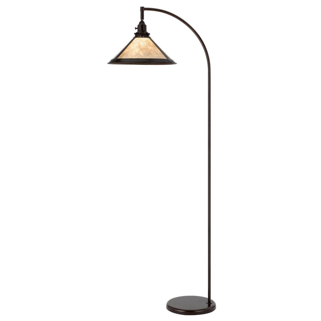 CAL Lighting 60W downbridge adjustable metal floor lamp with mica shade Mica/Dark Bronze BO-3122FL-BZ