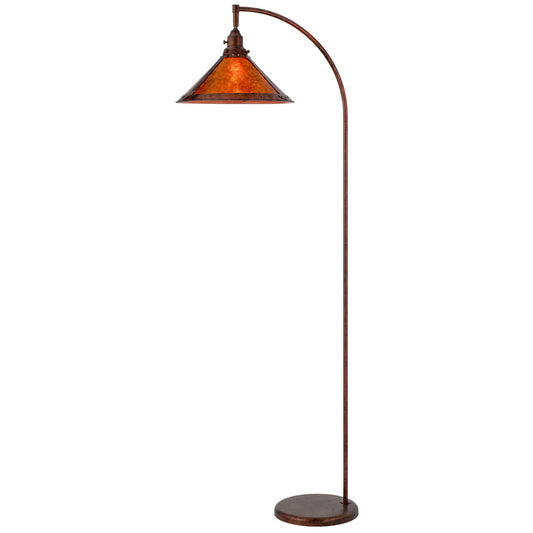 CAL Lighting 60W downbridge adjustable metal floor lamp with mica shade Rust BO-3122FL-RU