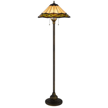 CAL Lighting 60W x 2 Armscroft tiffany floor lamp Bronze BO-3164FL