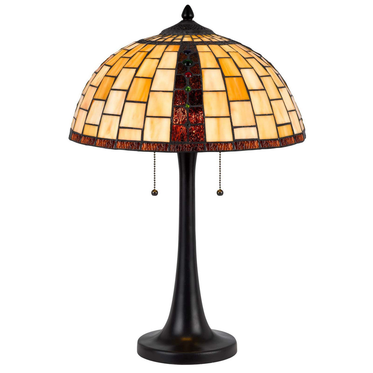 CAL Lighting 60W x 2 Whitton tiffany table lamp Black BO-3166TB