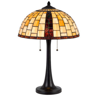 CAL Lighting 60W x 2 Whitton tiffany table lamp Black BO-3166TB