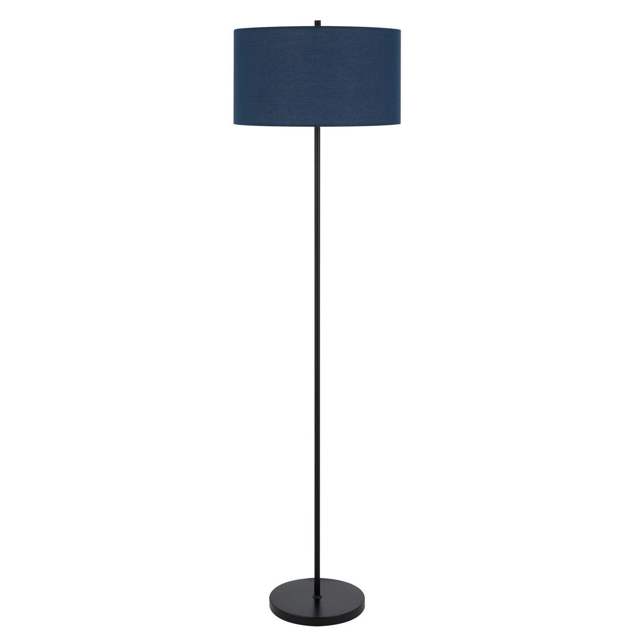 CAL Lighting 150W 3 Way Cromwell metal floor lamp with navy blue linen shade Dark Bronze/Antique Brass BO-3174FL-BK-DB