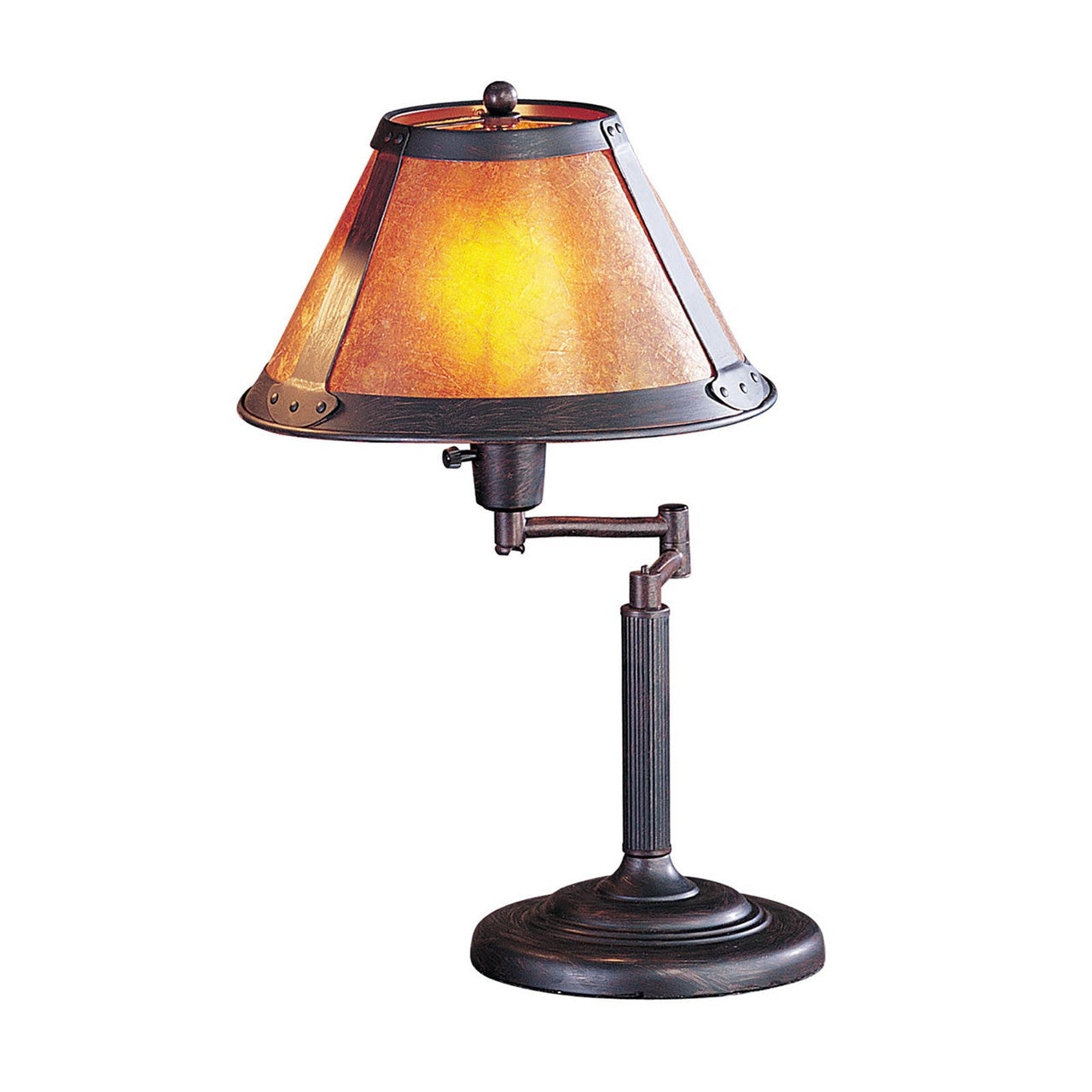 CAL Lighting 60W Swing Arm Mica Desk Lamp Rust BO-462