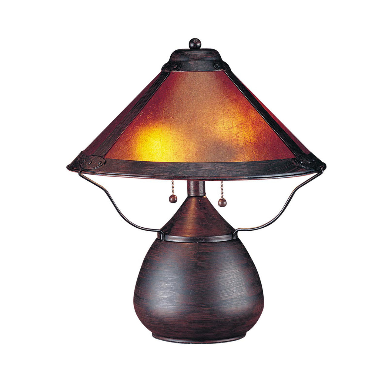 CAL Lighting 40W X 2 Mica Table Lamp Rust BO-464