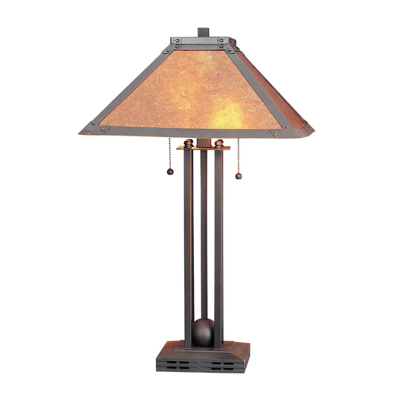 CAL Lighting 60W X 2 Table Lamp W/Mica Shade Rust BO-476