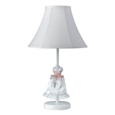 CAL Lighting 60W Doll Skirt Lamp White BO-5690