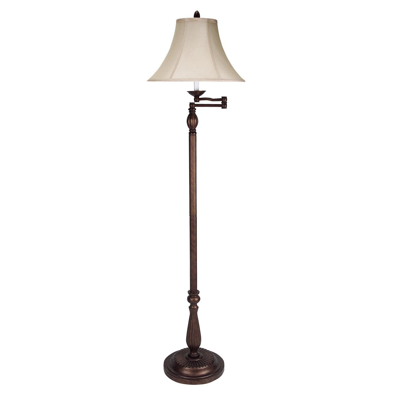 CAL Lighting 150W 3 Way Swing Arm Floor Lamp Antique Rust BO-581SWFL