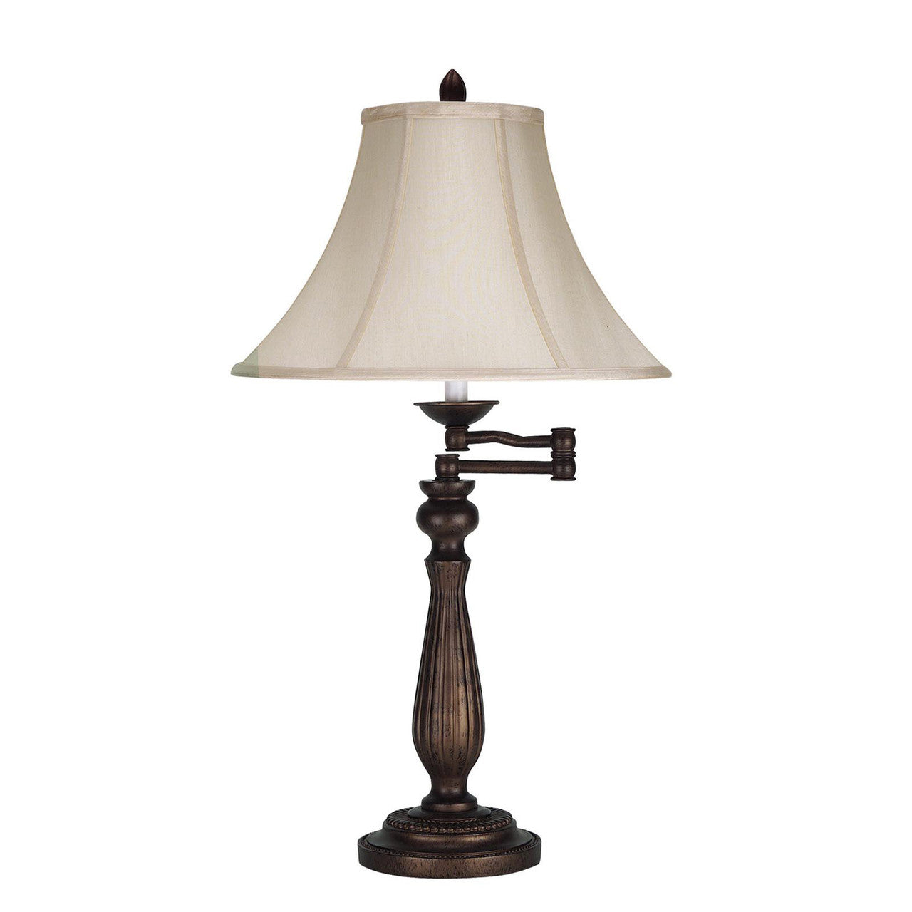 CAL Lighting 150W 3 Way Swing Arm Table Lamp Antique Rust BO-581TB