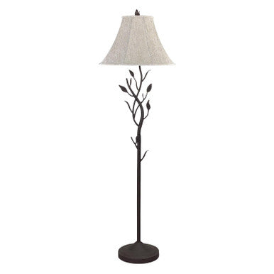 CAL Lighting 150W 3 Way Hand Forged Iron Floor Lamp Grey White BO-769