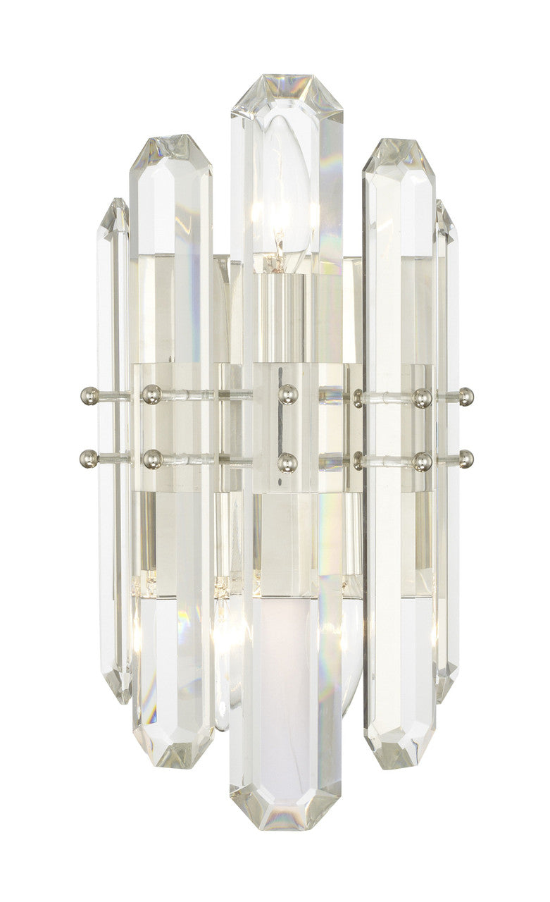 Crystorama Bolton 2 Light Polished Nickel Wall Mount BOL-8882-PN