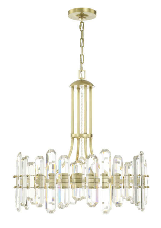 Crystorama Bolton 8 Light Aged Brass Chandelier BOL-8888-AG