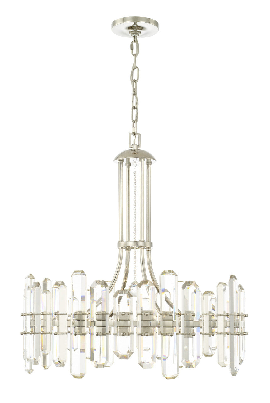 Crystorama Bolton 8 Light Polished Nickel Chandelier BOL-8888-PN